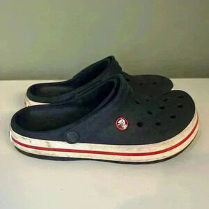 Unisex Blue White And Red Crocs Water Shoes Size J6